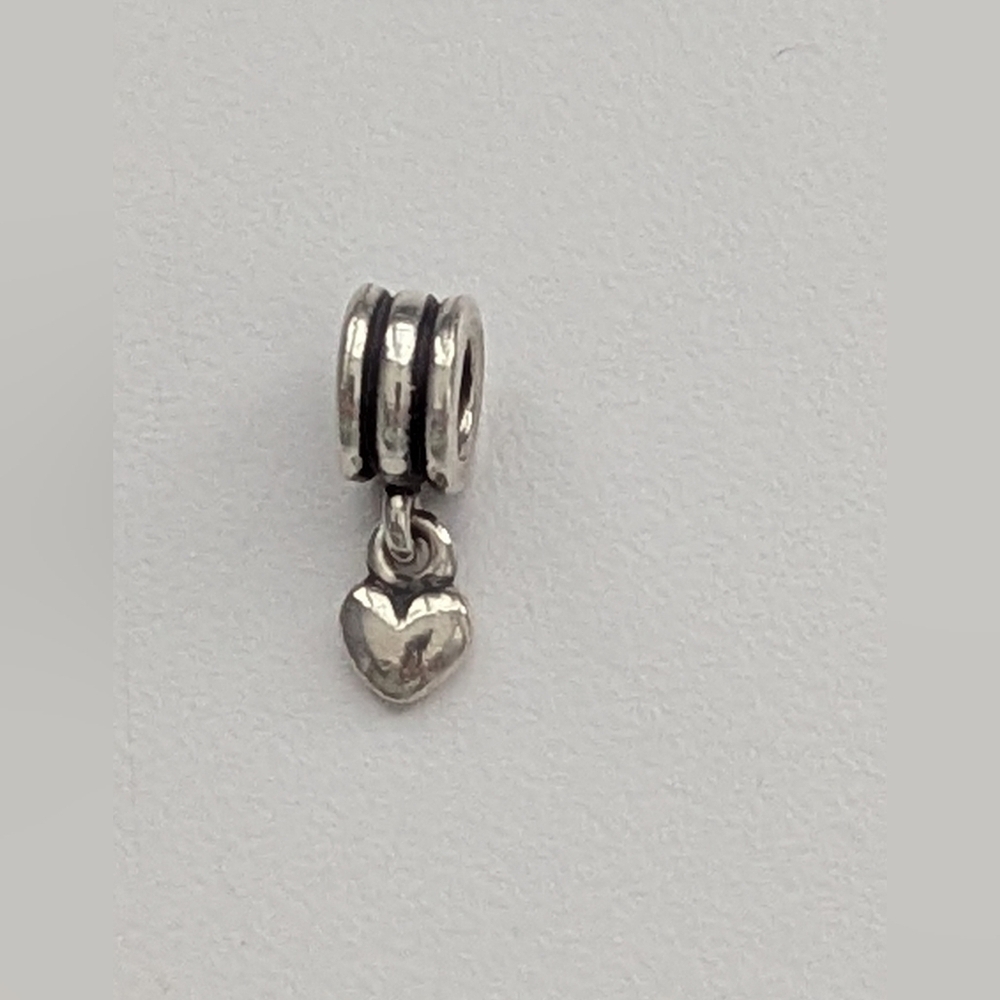 Authentic Pandora Silver Dangling Puffy Heart Charm